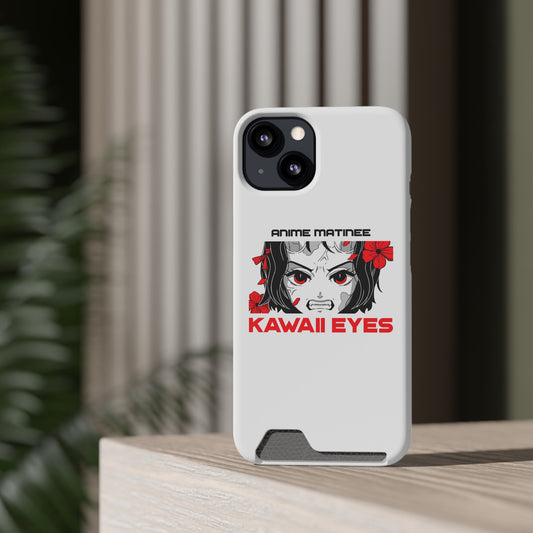 Kawaii Eyes Phone Case With Card Holder