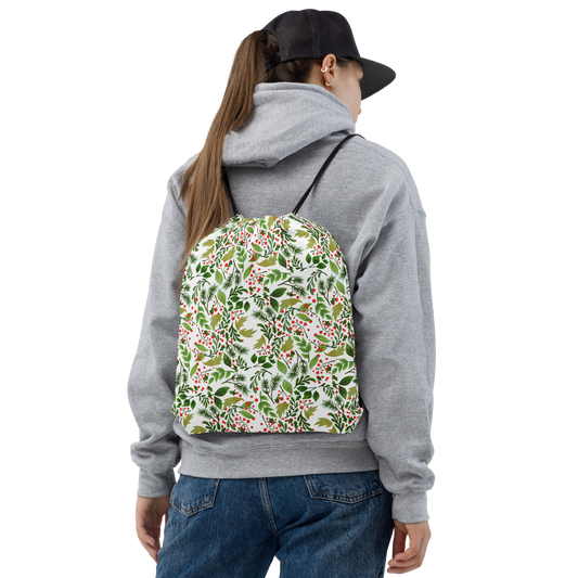 FLOWER DESIGN Drawstring bag