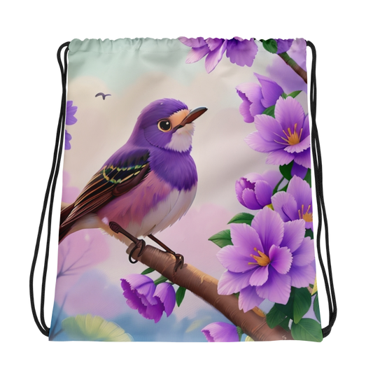 Flycatcher bird Drawstring bag