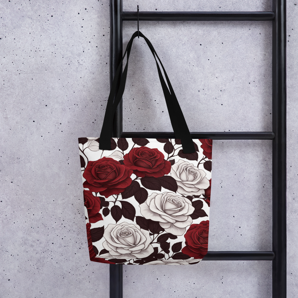 Black and White Roses Tote bag