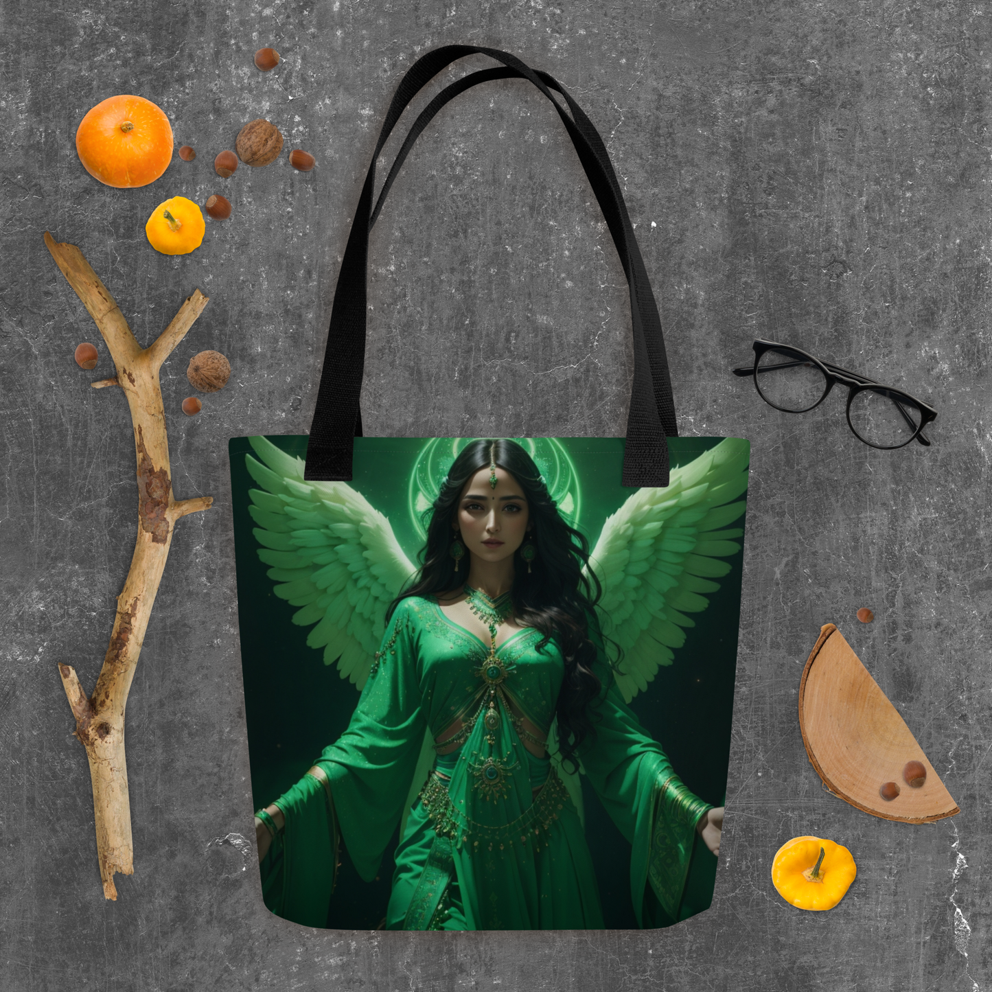 Lady in green Tote bag