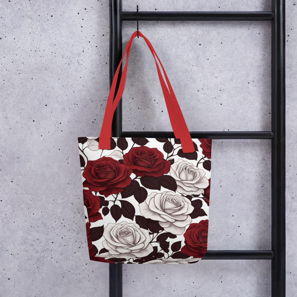 Black and White Roses Tote bag