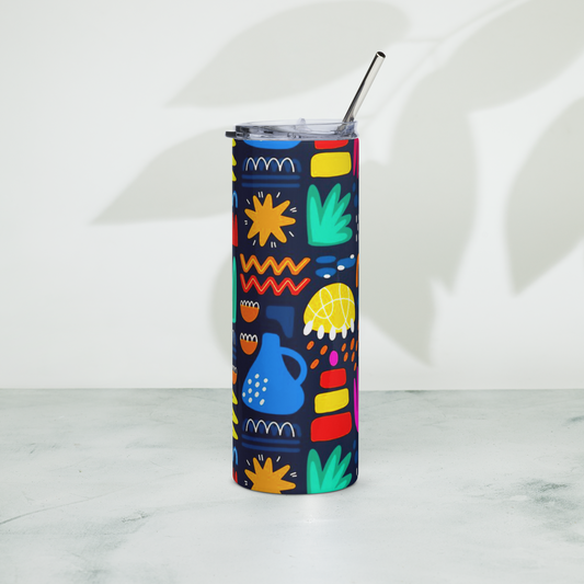 Abstract shape design Stainless steel tumbler