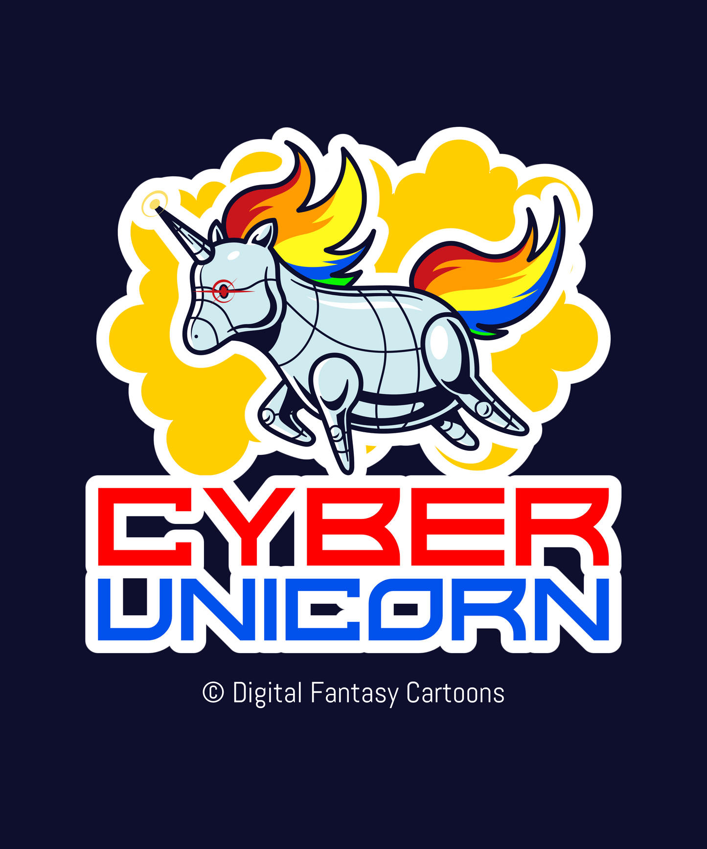 Cyber Unicorn Unisex Jersey Short Sleeve Tee