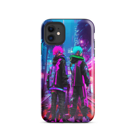 Two people in neon colors Tough Case for iPhone®