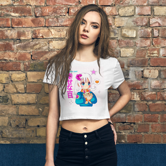 Kawaii Anime Girl-2 Women’s Crop Tee