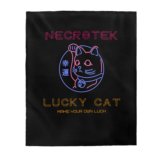 Necrotek Lucky Cat Velveteen Plush Blanket